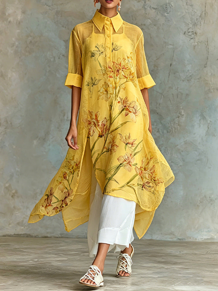 Margaux | Ensemble Robe Midi Fleurie