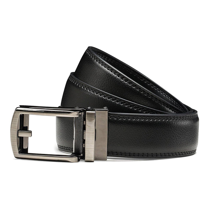 Ceinture en cuir à cliquet pour homme avec fermeture à pression – Style ajustable décontracté et formel