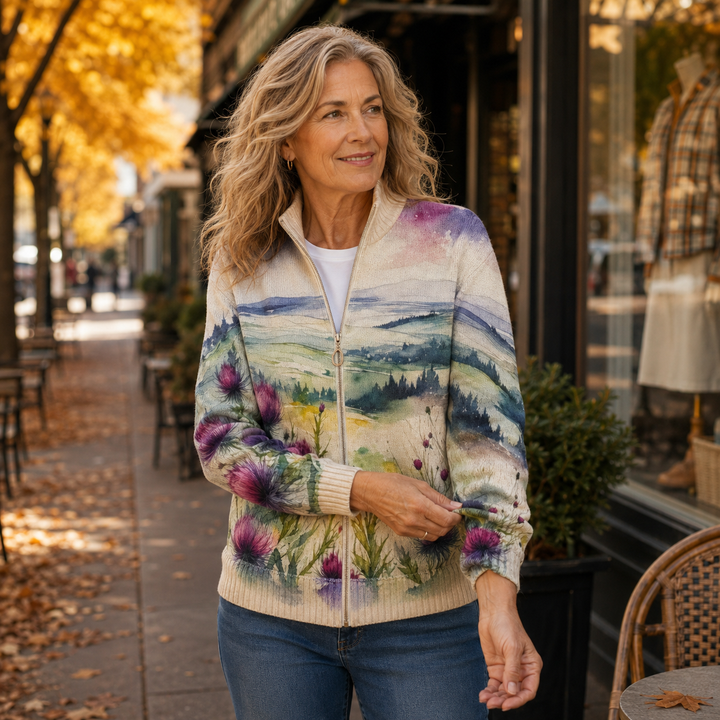 Zelda™ | Cardigan zippé à motif écossais