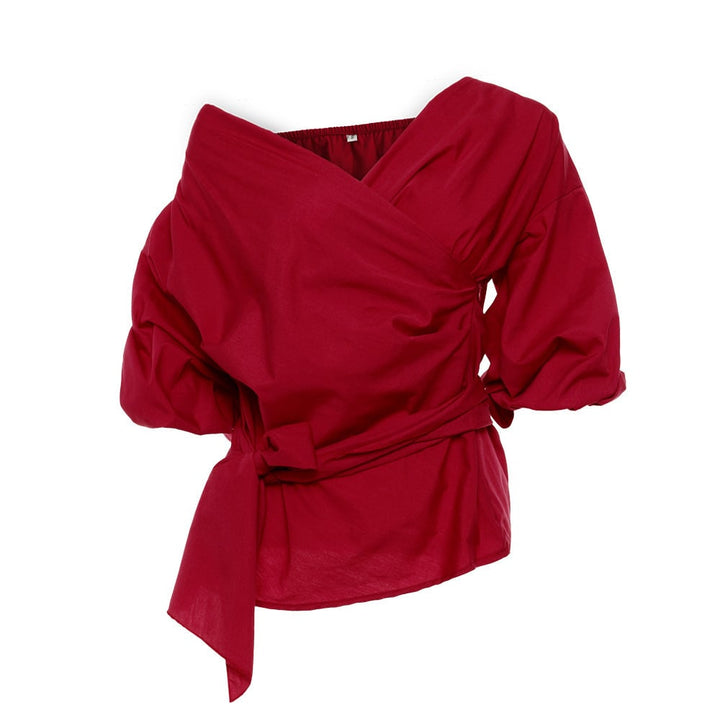 Blouse en Coton Portefeuille Élégante Femmes – Féminine, Flatteur, Polyvalente