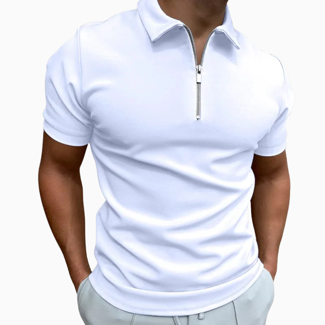 Polo Homme à Fermeture Zippée – Coupe Moderne et Ajustée