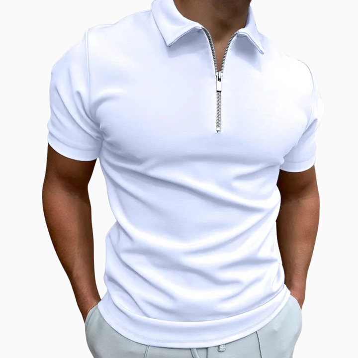 Polo Homme à Fermeture Zippée – Coupe Moderne et Ajustée