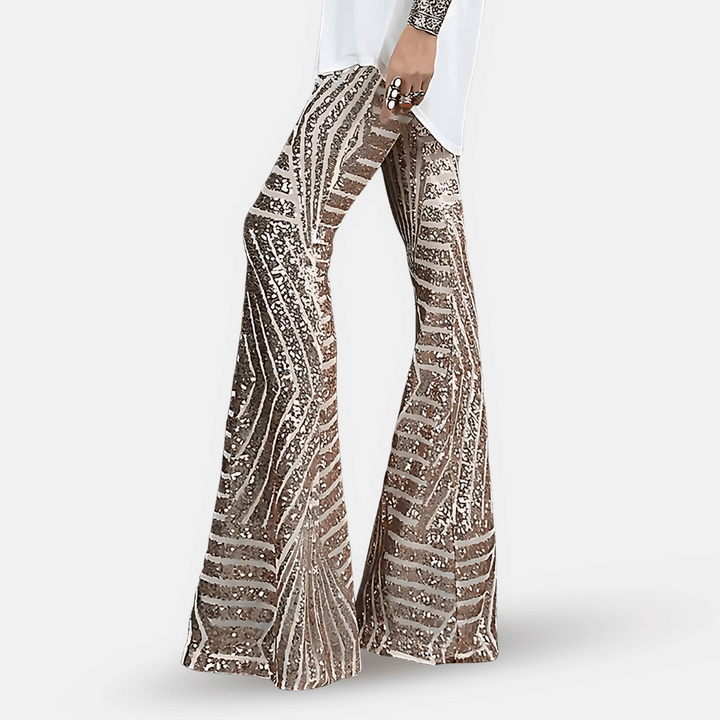 Pantalon Évasé à Sequins