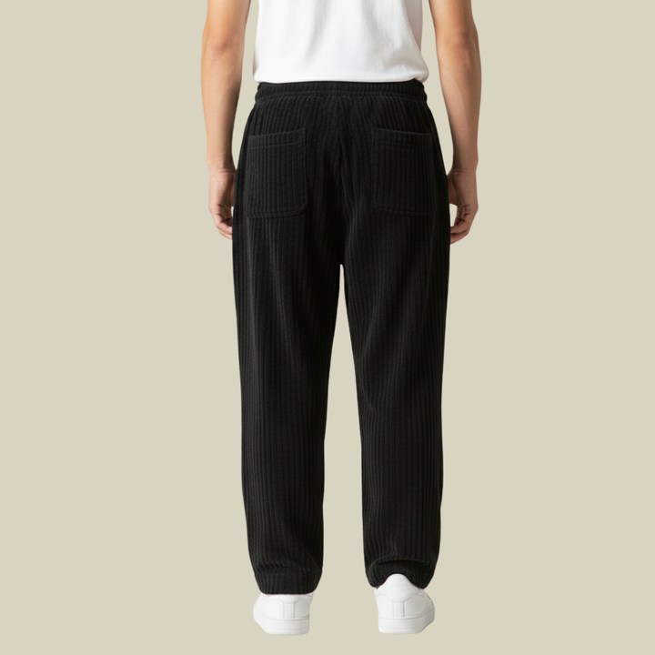 Pantalon Homme en Velours Côtelé Confortable – Taille Élastique avec Poches