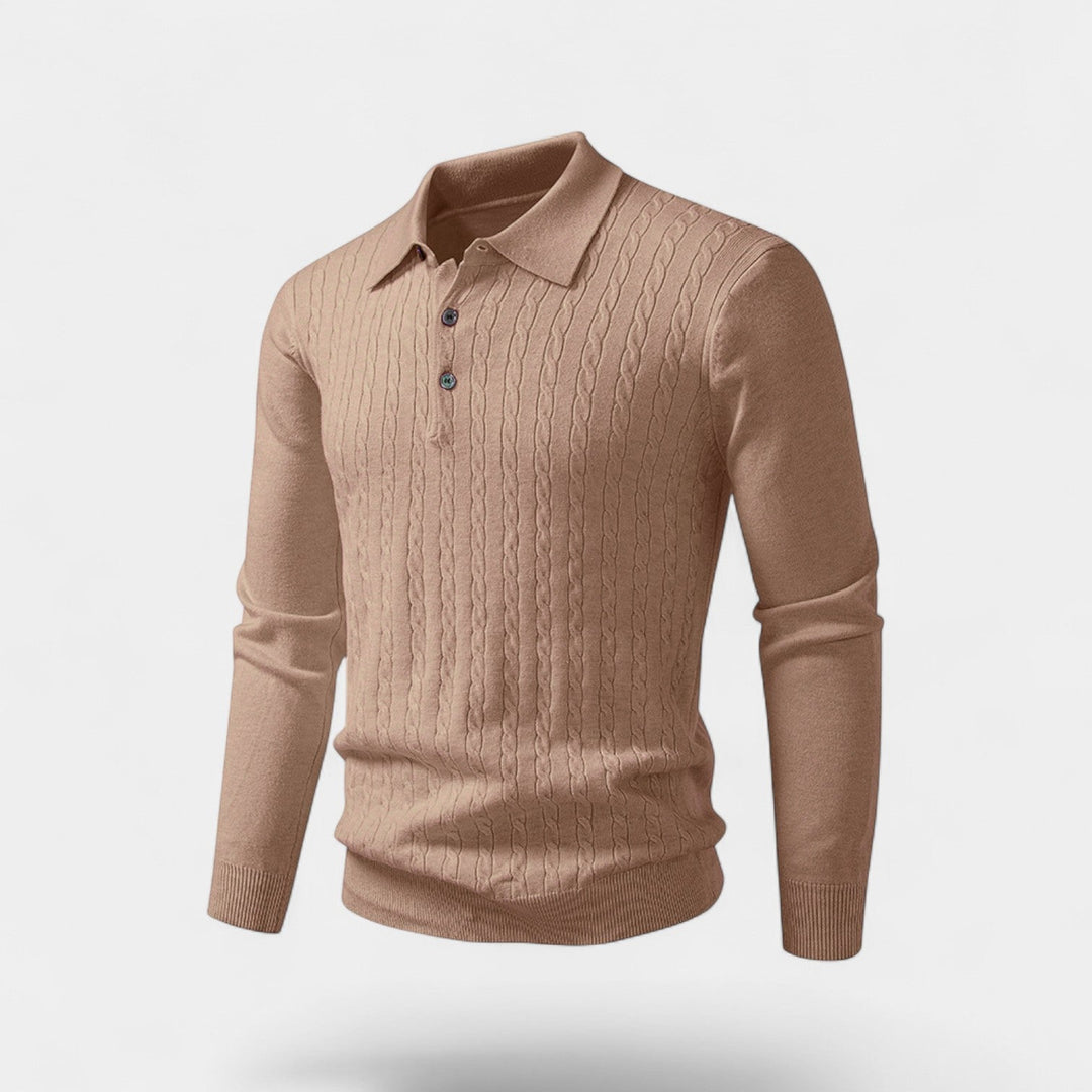 Polo homme maille coton - Élégance torsadée