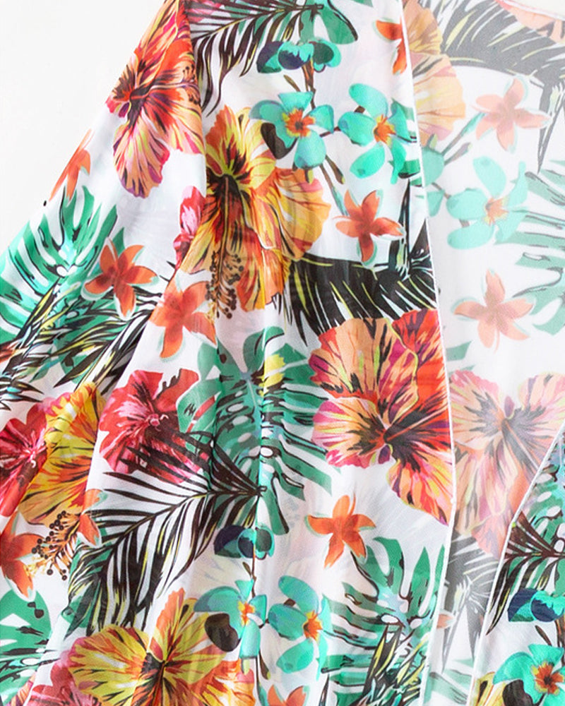Valencia - Ensemble de Bikini Trois Pièces avec Fleurs