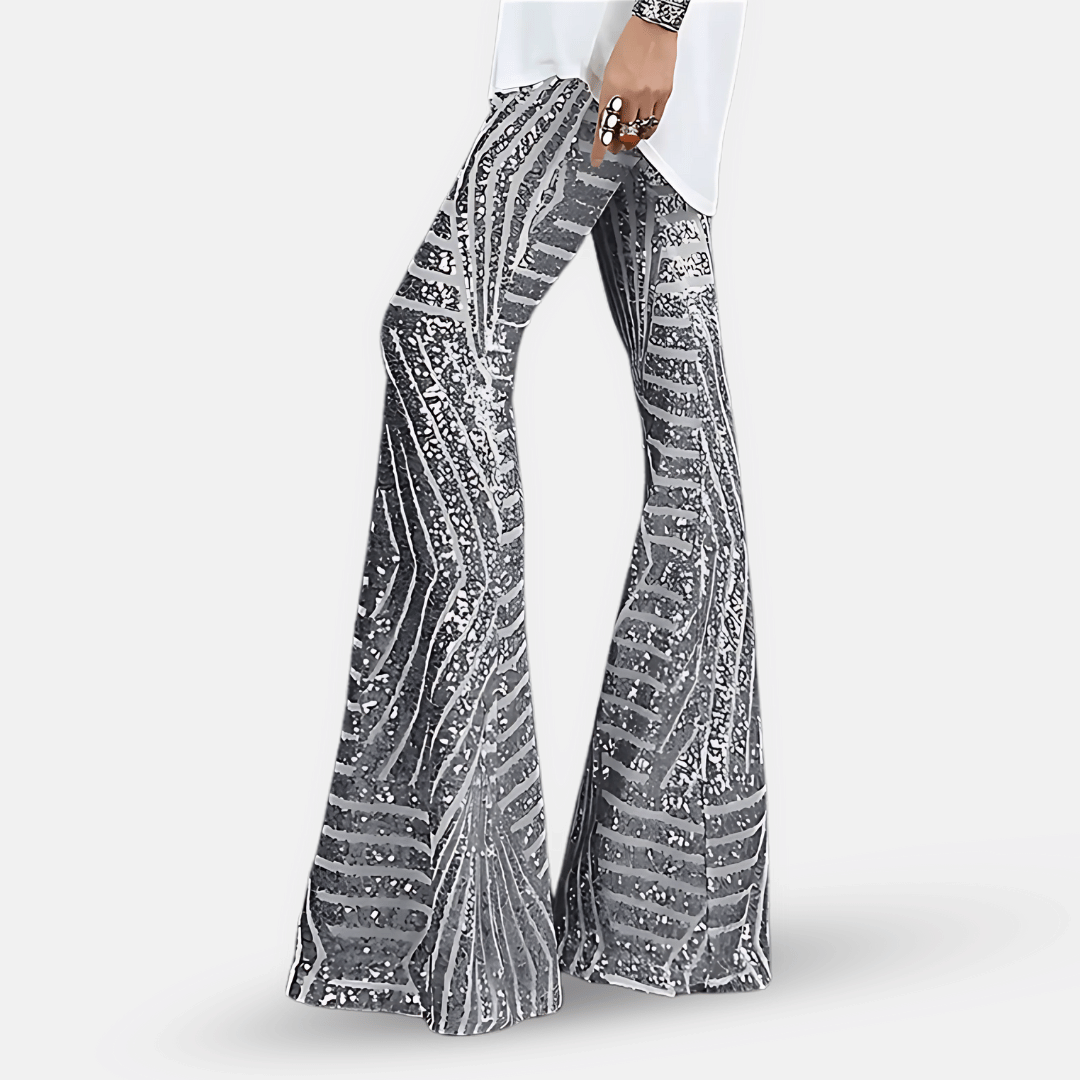 Pantalon Évasé à Sequins