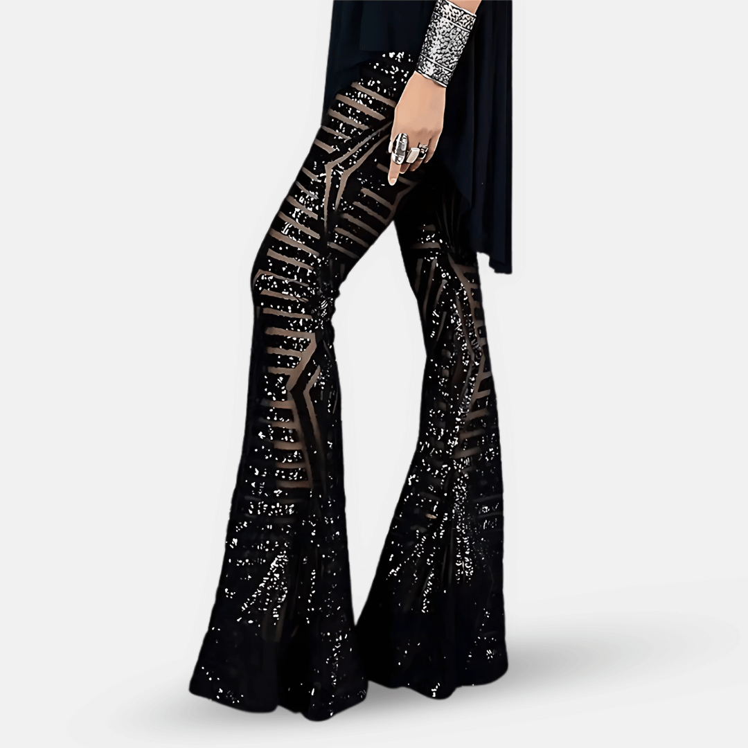 Pantalon Évasé à Sequins