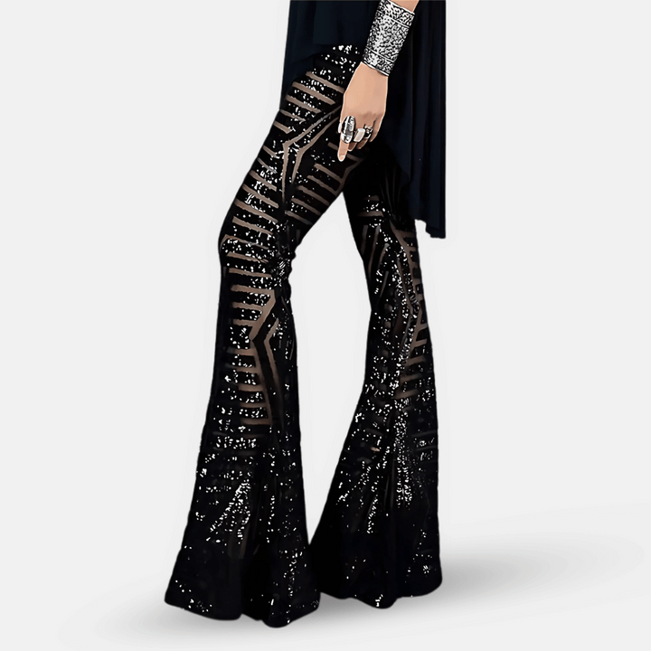 Pantalon Évasé à Sequins