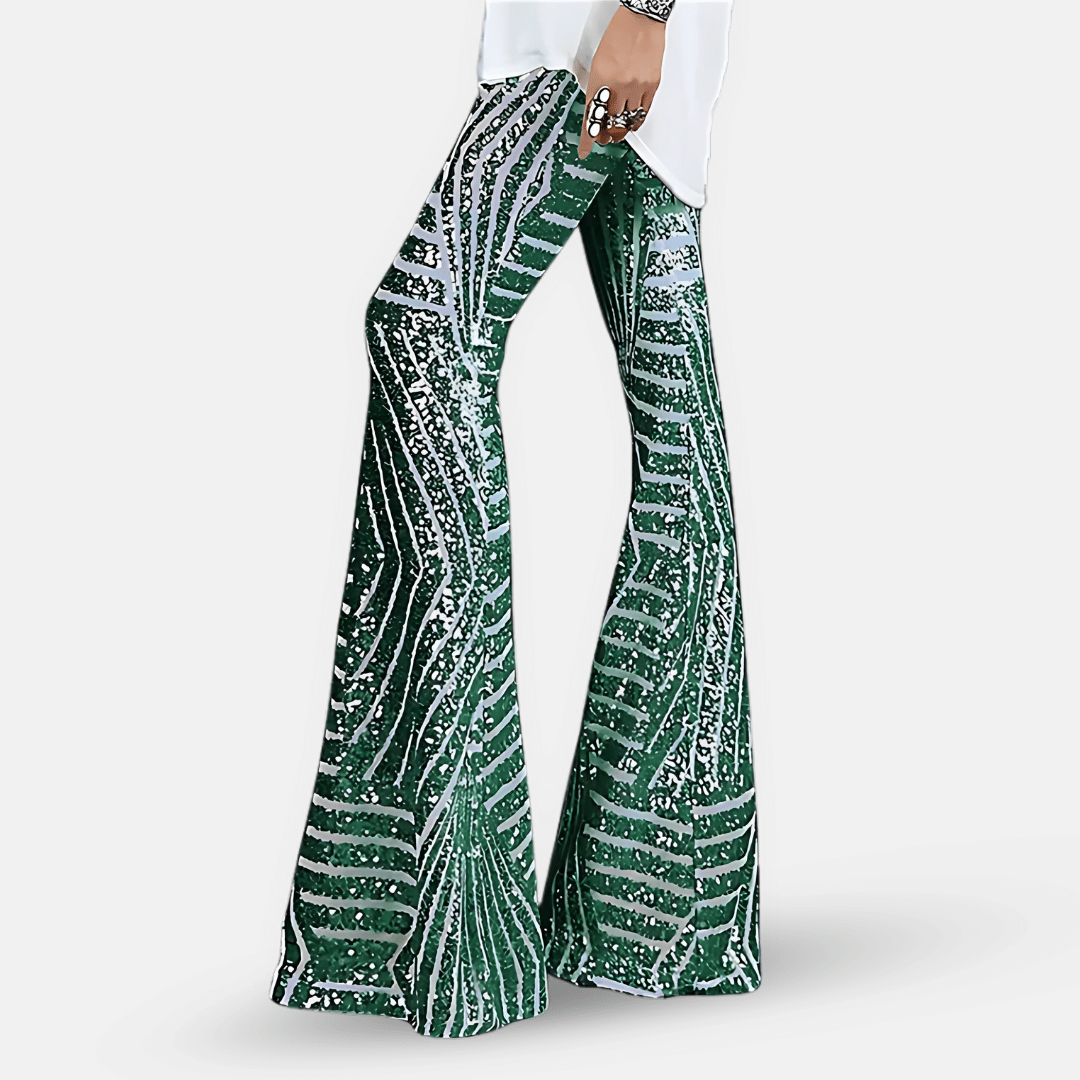 Pantalon Évasé à Sequins