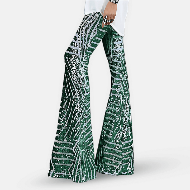 Pantalon Évasé à Sequins