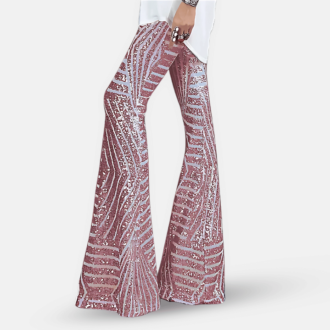 Pantalon Évasé à Sequins