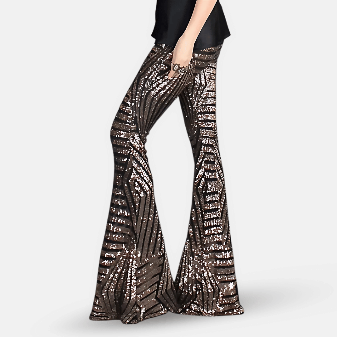 Pantalon Évasé à Sequins