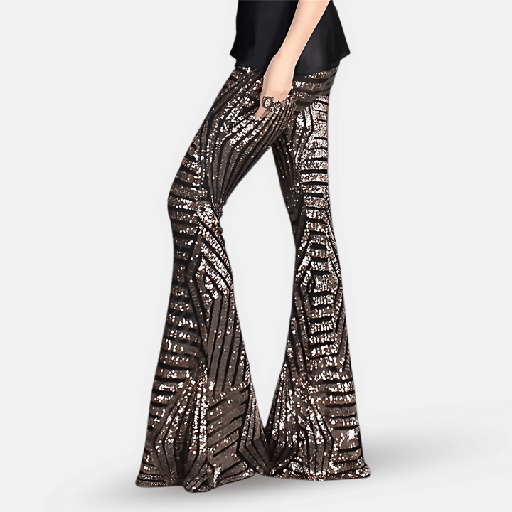 Pantalon Évasé à Sequins
