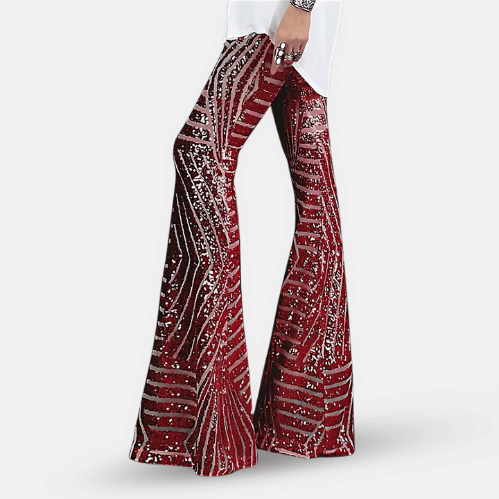Pantalon Évasé à Sequins