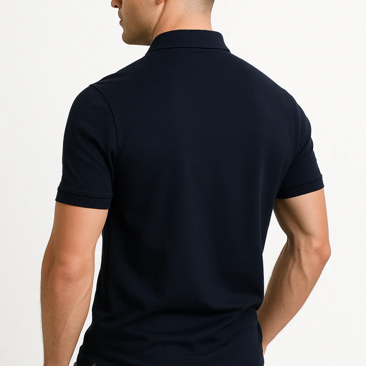 Polo Homme à Fermeture Zippée – Coupe Moderne et Ajustée