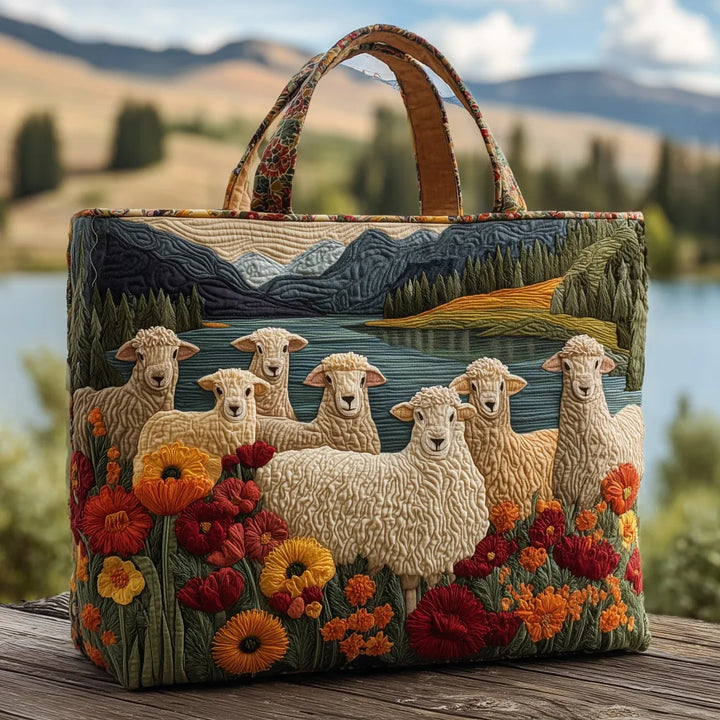 Sac fait main - Moutons au bord du lac