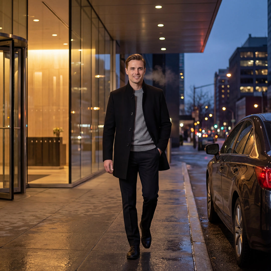 Manteau homme épaissi en laine mérinos