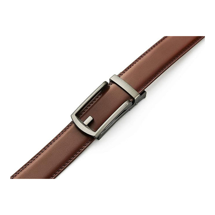 Ceinture en cuir à cliquet pour homme avec fermeture à pression – Style ajustable décontracté et formel