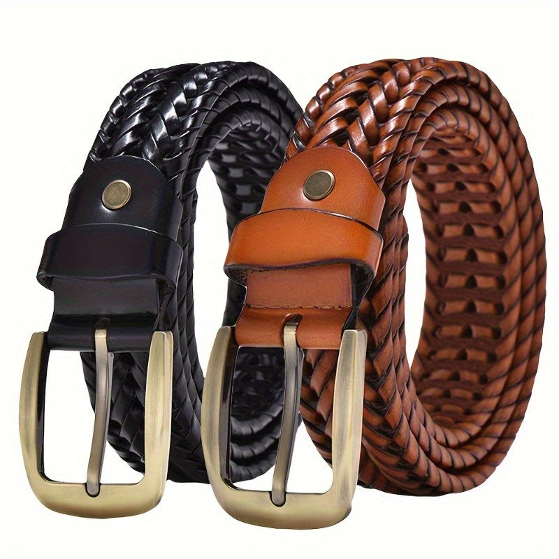 Ceinture Homme en Cuir Tressé Premium - Accessoire Décontracté Élégant