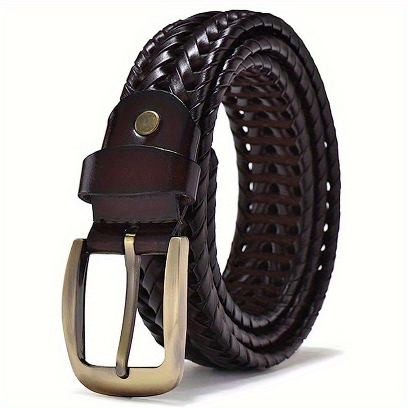 Ceinture Homme en Cuir Tressé Premium - Accessoire Décontracté Élégant