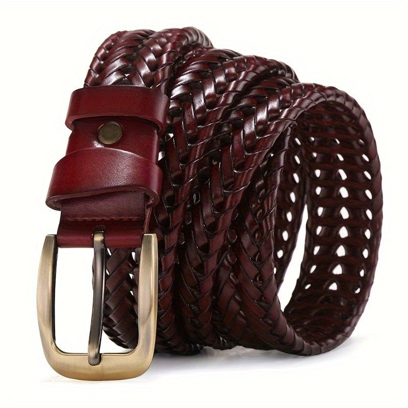 Ceinture Homme en Cuir Tressé Premium - Accessoire Décontracté Élégant