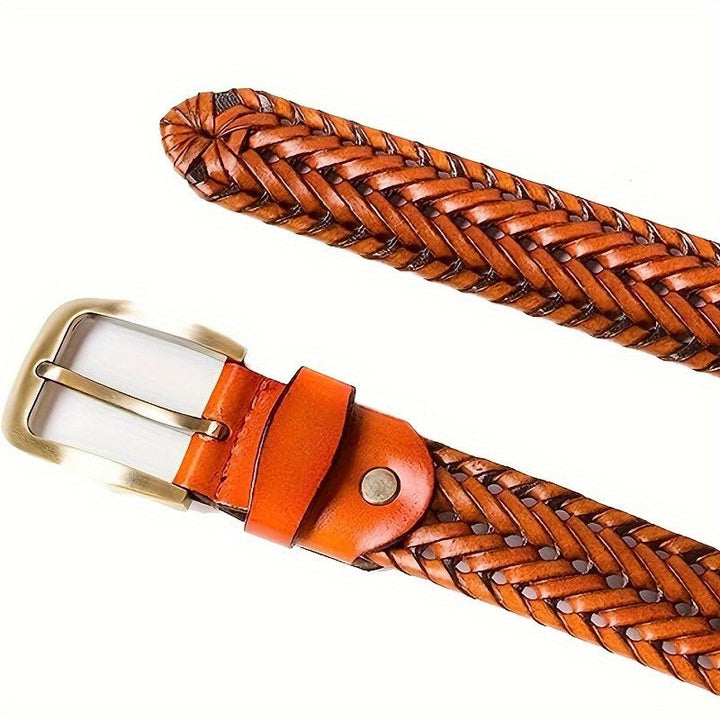Ceinture Homme en Cuir Tressé Premium - Accessoire Décontracté Élégant