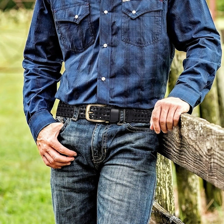 Ceinture Homme en Cuir Tressé Premium - Accessoire Décontracté Élégant