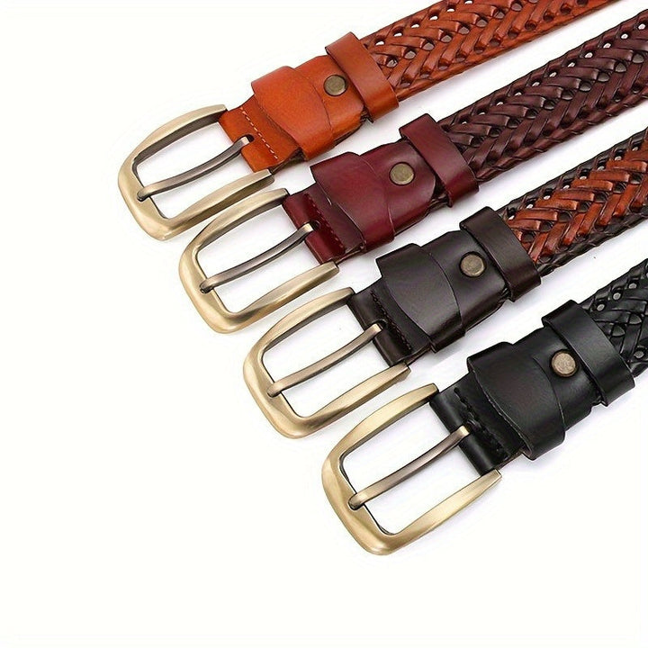 Ceinture Homme en Cuir Tressé Premium - Accessoire Décontracté Élégant