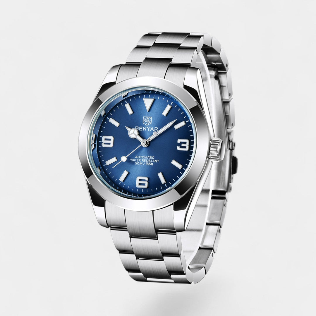 Montre Homme en Acier Inoxydable Analogique – Aiguilles Lumineuses