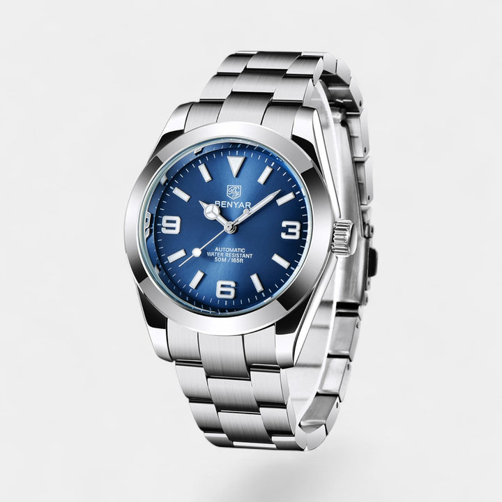 Montre Homme en Acier Inoxydable Analogique – Aiguilles Lumineuses
