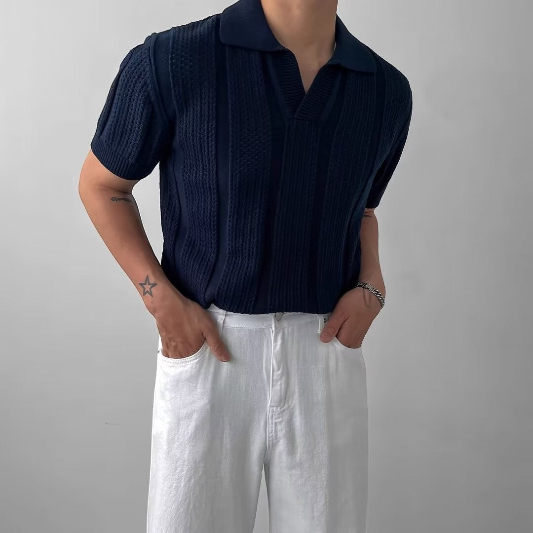 Polo Homme Maille Respirante – Texture Ajourée Aérée