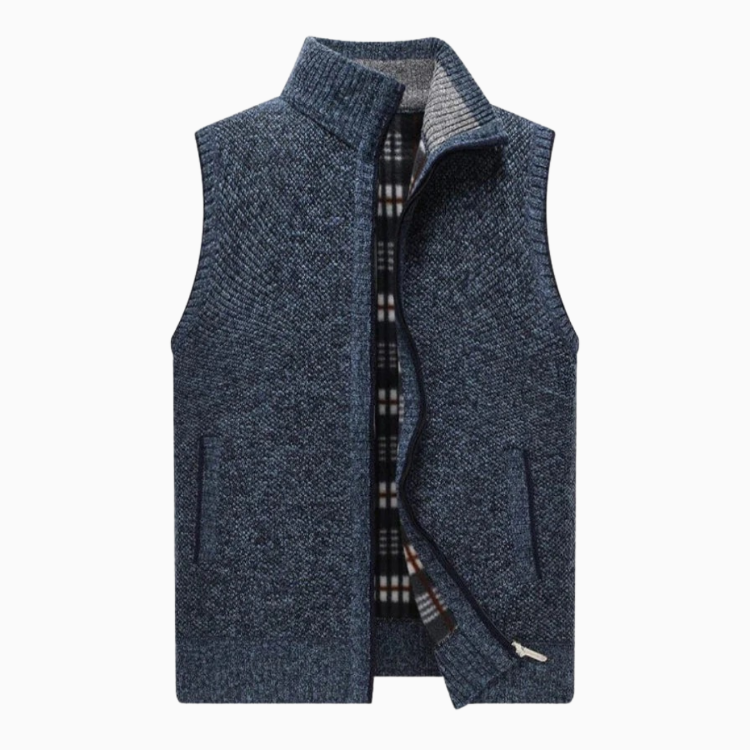Matteo | Gilet homme chaud et élégant avec fermeture zippée et col montant