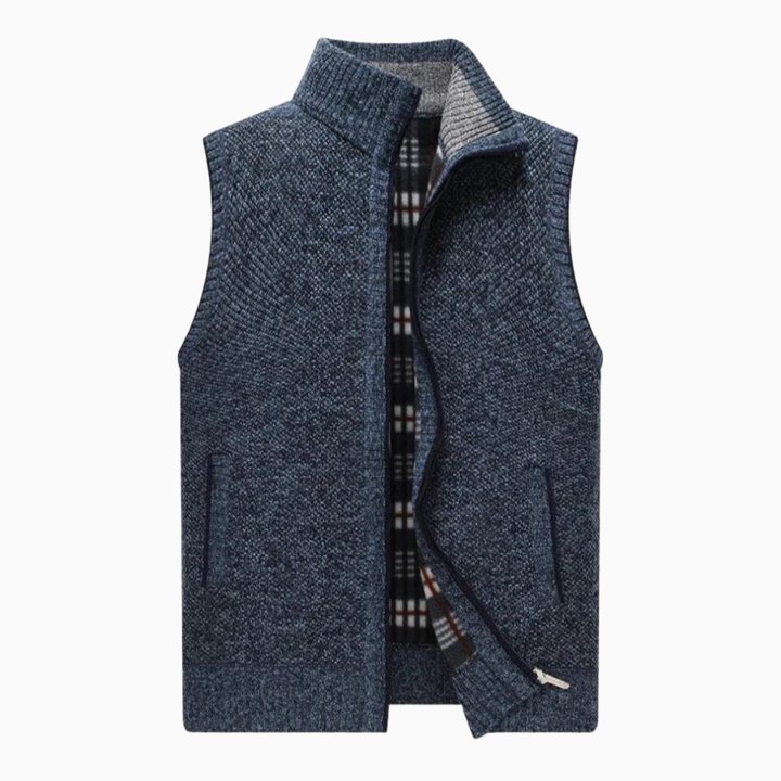 Matteo | Gilet homme chaud et élégant avec fermeture zippée et col montant