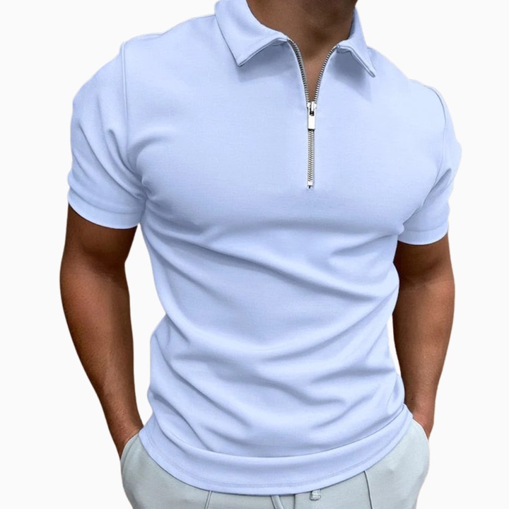 Luca polo homme manches courtes col zippé polo casual style moderne
