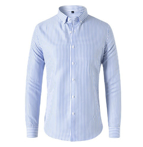 Chemise rayée en lin homme – manches longues fermeture boutonnée
