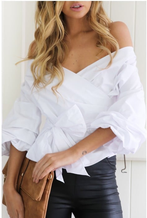 Blouse en Coton Portefeuille Élégante Femmes – Féminine, Flatteur, Polyvalente