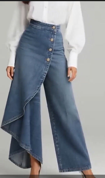 Pantalon Faux Denim Femme
