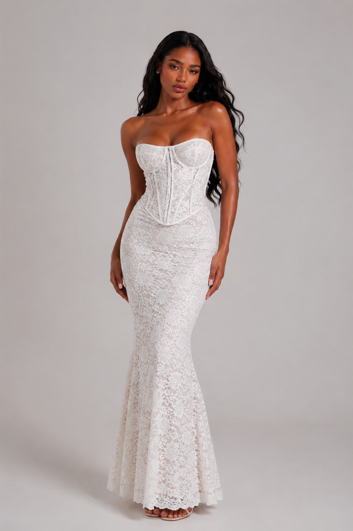 Vivienne Robe Bustier Halter Drapée