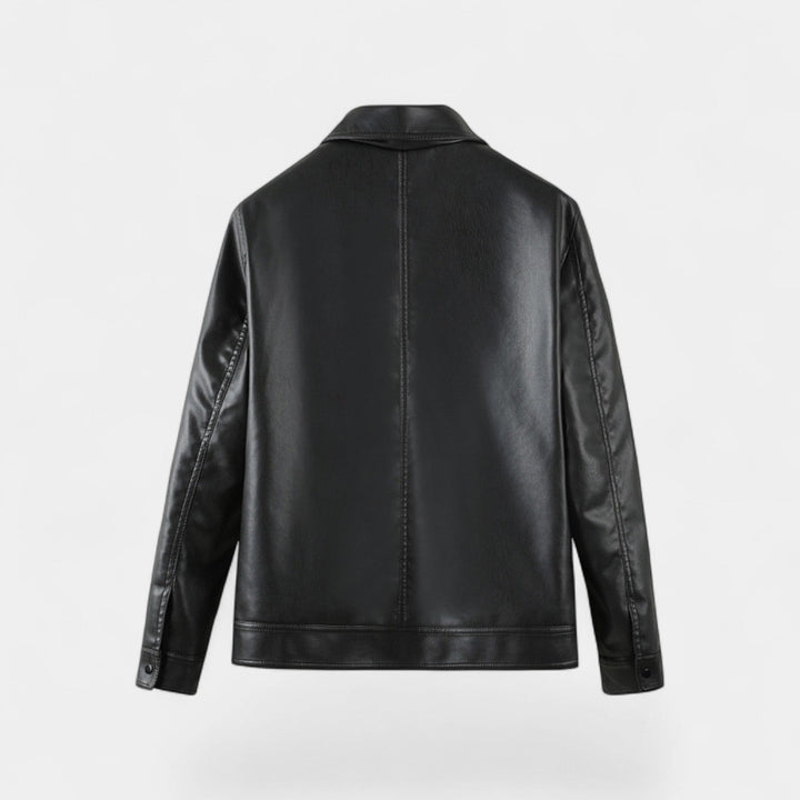 Veste homme en cuir vegan – Style uni coupe-vent