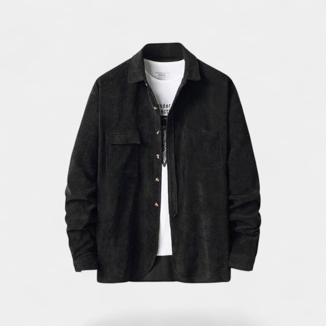 Veste-chemise homme coton velours côtelé – style raffiné décontracté