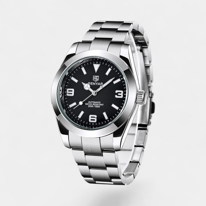 Montre Homme en Acier Inoxydable Analogique – Aiguilles Lumineuses