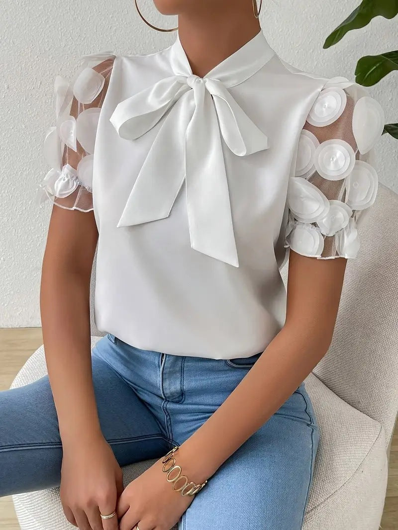Blouse élégante femme à nœud – Chemisier chic et raffiné