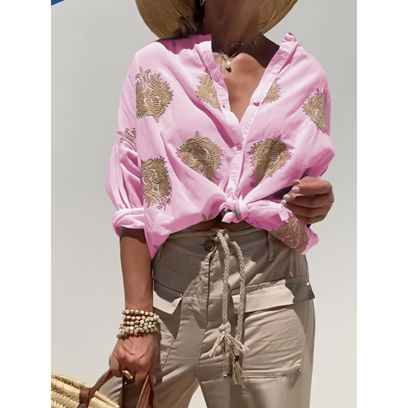 Chemise Imprimée Légère de Vacances Femme – Blouse d&
