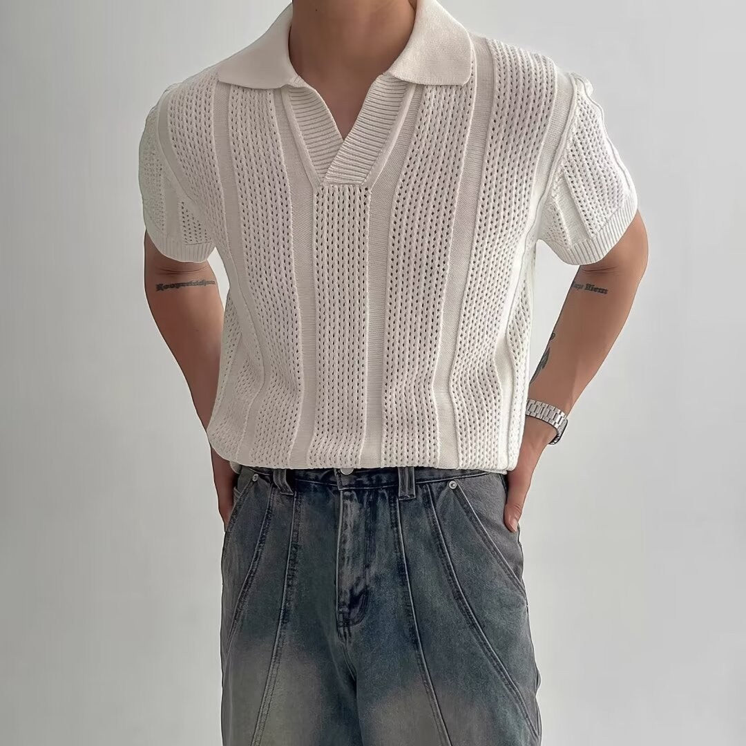 Polo Homme Maille Respirante – Texture Ajourée Aérée