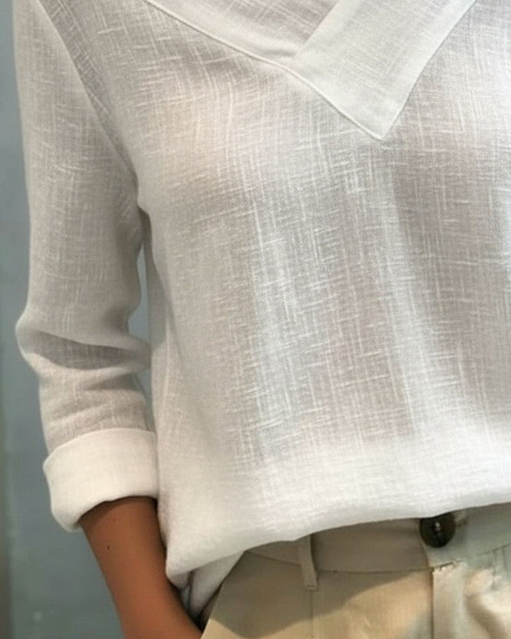 Haut élégant pour femme – Col en V asymétrique, style chic pour le travail et les soirées