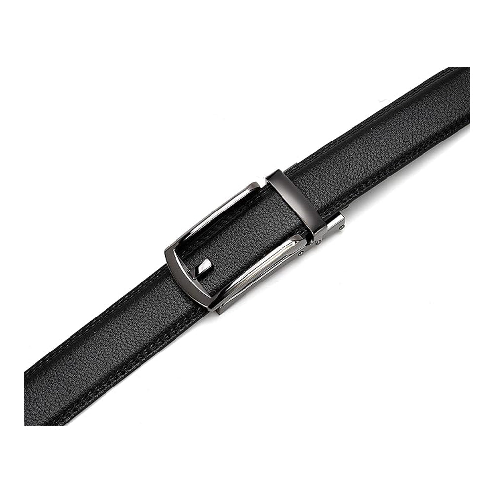 Ceinture en cuir à cliquet pour homme avec fermeture à pression – Style ajustable décontracté et formel