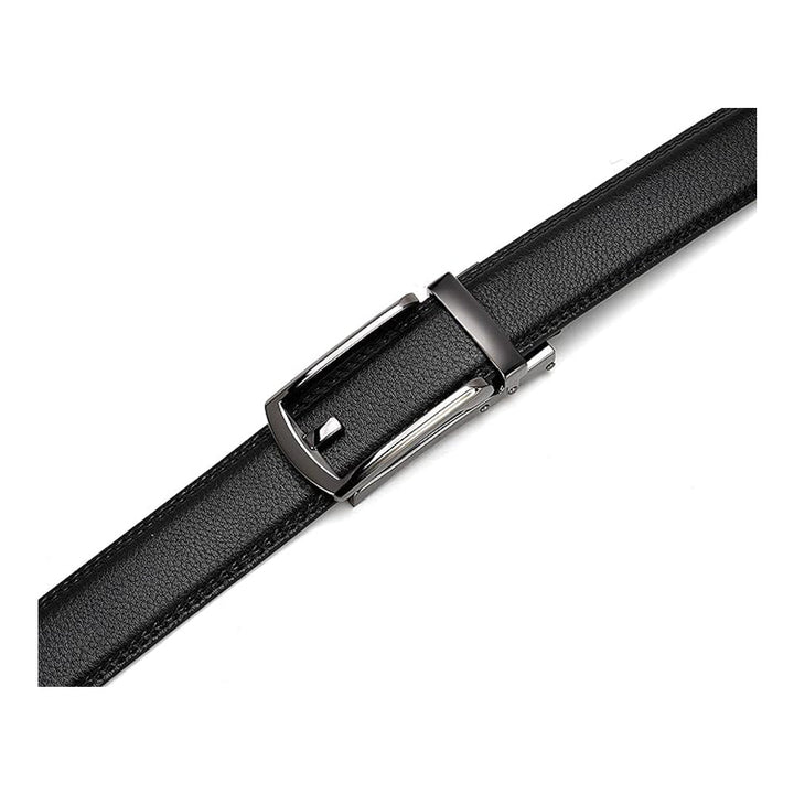 Ceinture en cuir à cliquet pour homme avec fermeture à pression – Style ajustable décontracté et formel