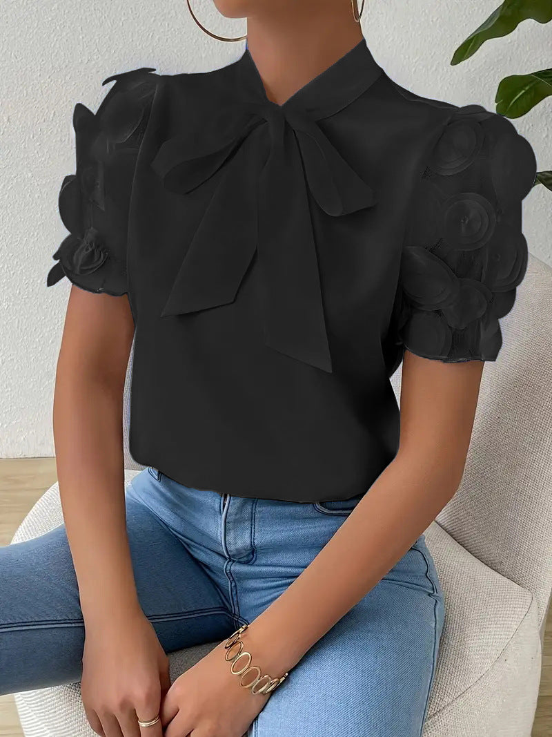 Blouse élégante femme à nœud – Chemisier chic et raffiné