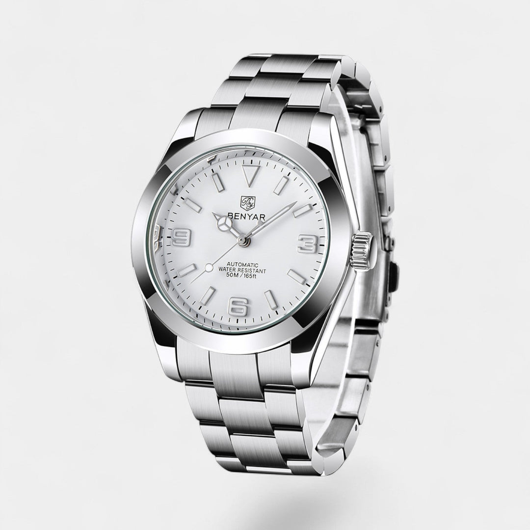 Montre Homme en Acier Inoxydable Analogique – Aiguilles Lumineuses